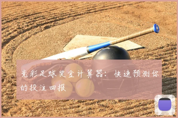 竞彩足球奖金计算器：快速预测你的投注回报